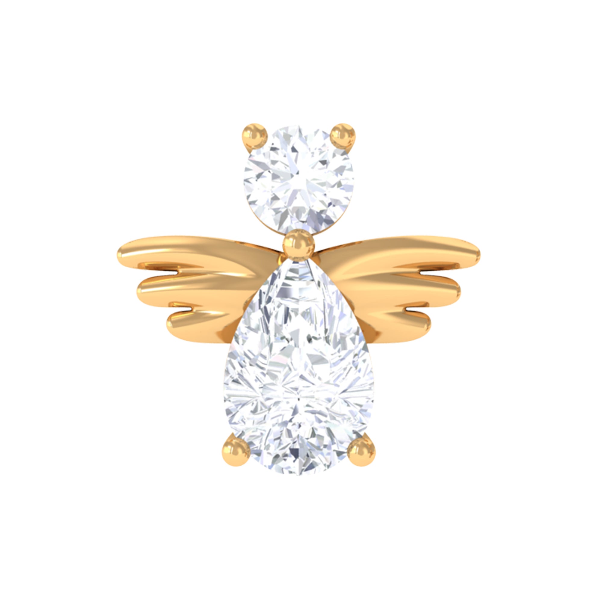 Rosec Jewels-Pear and Round Moissanite Angel Cartilage Earring