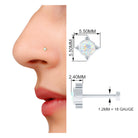 Simple Ethiopian Opal Gold Beaded Nose Stud Ethiopian Opal - ( AAA ) - Quality - Rosec Jewels