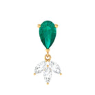 Rosec Jewels-Pear Cut Emerald and Moissanite Dangle Earring