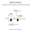 Rosec Jewels-Pear Shape Black Onyx Dangling Helix Earring with Moissanite