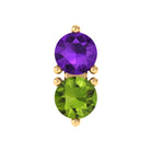 Rosec Jewels-Amethyst and Peridot Two Stone Helix Earring