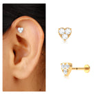 Rosec Jewels-Round Moissanite Heart Earring for Helix Piercing