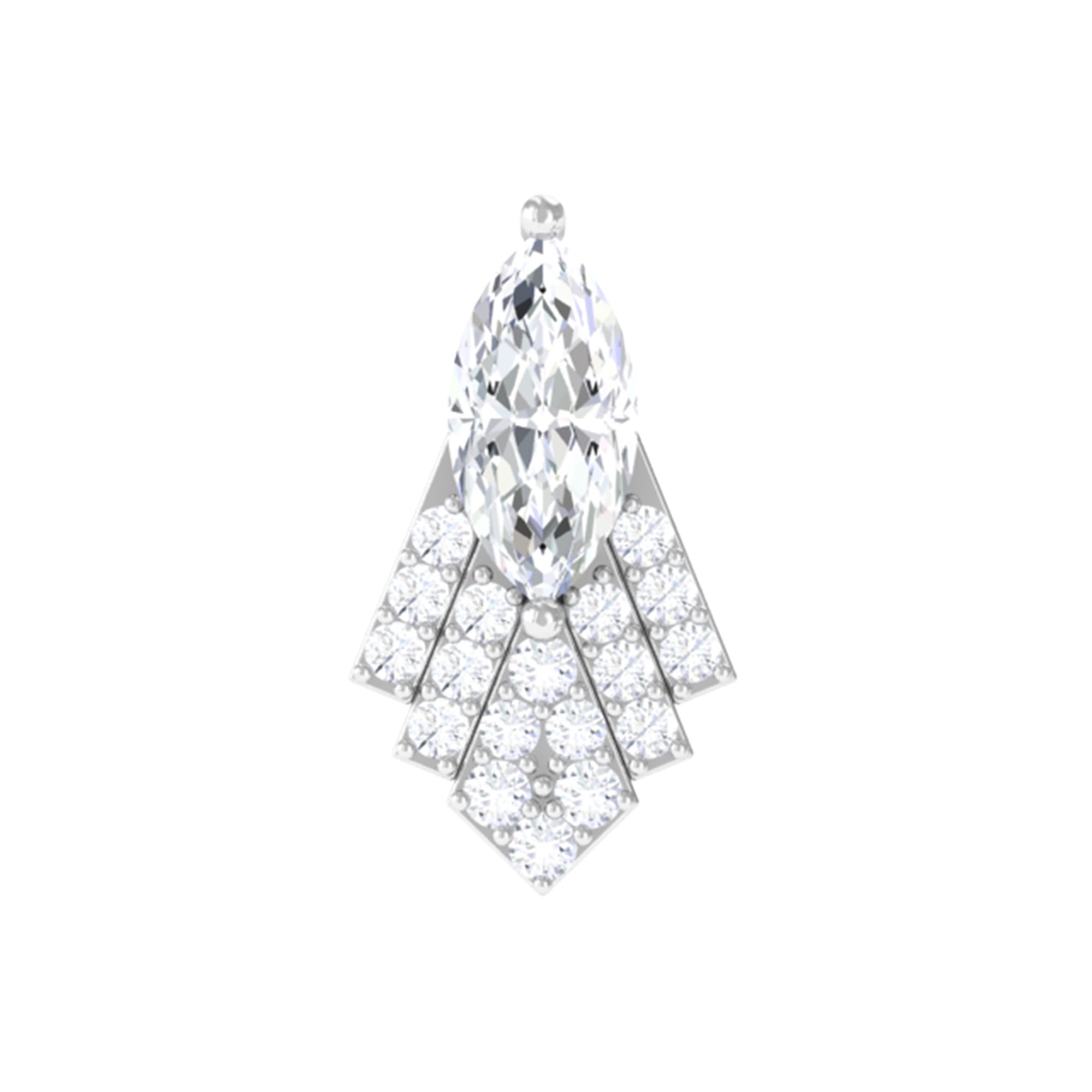 Rosec Jewels-Marquise Moissanite Gothic Earring for Cartilage Piercing