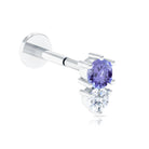 Rosec Jewels-Round Cut Tanzanite and Diamond Two Stone Conch Earring