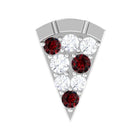 Rosec Jewels-Round Cut Garnet and Diamond Pizza Slice Helix Earring in Gold