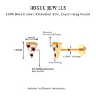 Rosec Jewels-Round Cut Garnet and Diamond Pizza Slice Helix Earring in Gold