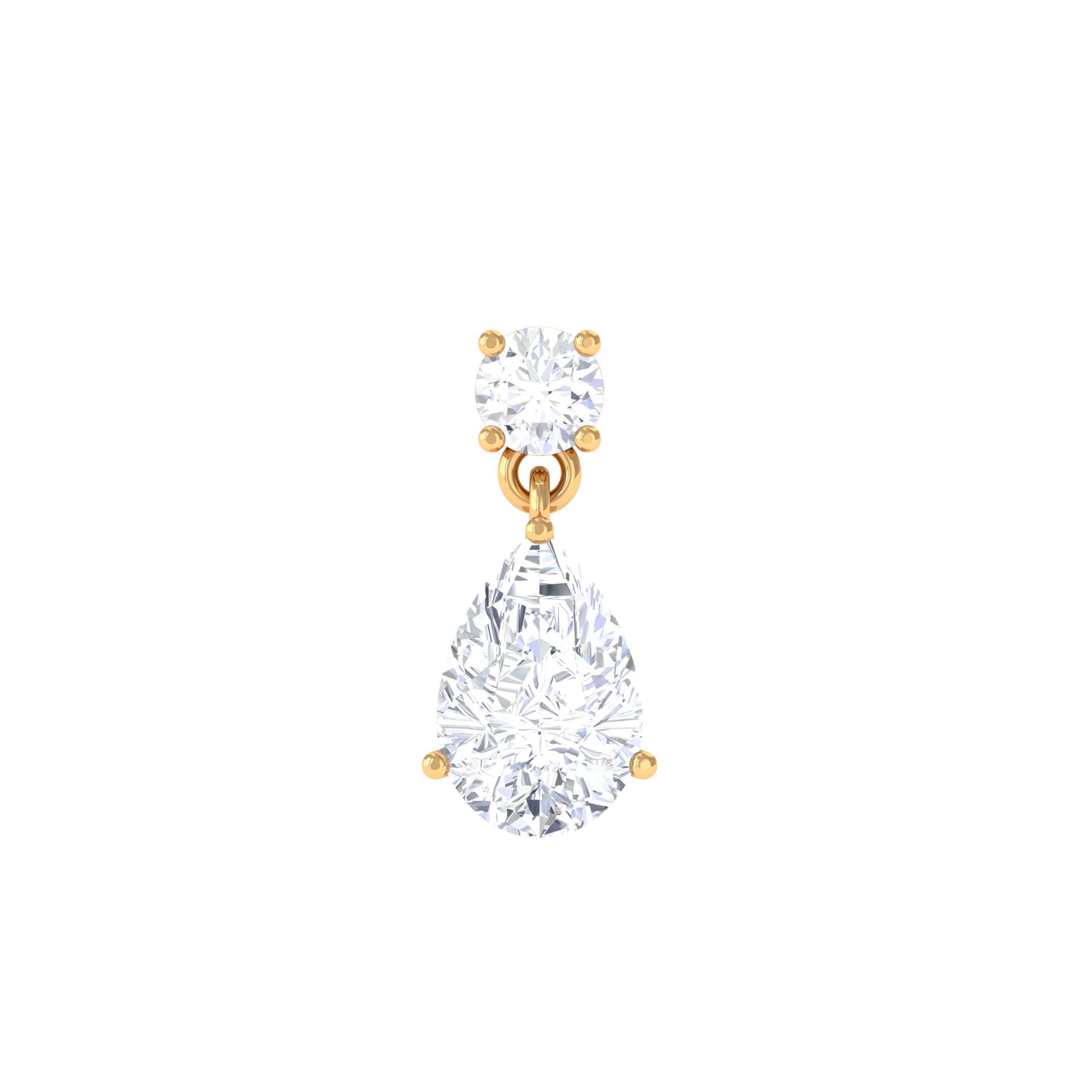 Rosec Jewels-Pear and Round Cut Diamond Stud Drop Helix Earring