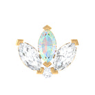 Rosec Jewels-Ethiopian Opal and Moissanite Lotus Flower Earring for Helix Piercing