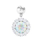 Rosec Jewels-Ethiopian Opal and Moissanite Halo Cartilage Drop Earring