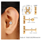 Rosec Jewels-Round Certified Moissanite Unique Conch Earring