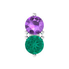 Rosec Jewels-Amethyst and Emerald Two Stone Helix Earring