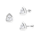 Rosec Jewels-Round Moissanite Triangle Geometric Earring for Helix Piercing