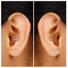 Rosec Jewels-Unique Real Diamond Gold Star Earring for Cartilage Piercing