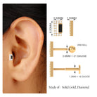 Rosec Jewels-Diamond Gold Bar Tragus Earring with Black Enamel