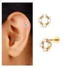 Rosec Jewels-Moissanite Gold Twisted Rope Circle Earring