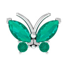 Rosec Jewels-Natural Emerald Gold Butterfly Earring for Cartilage Piercing