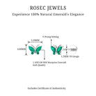 Rosec Jewels-Natural Emerald Gold Butterfly Earring for Cartilage Piercing