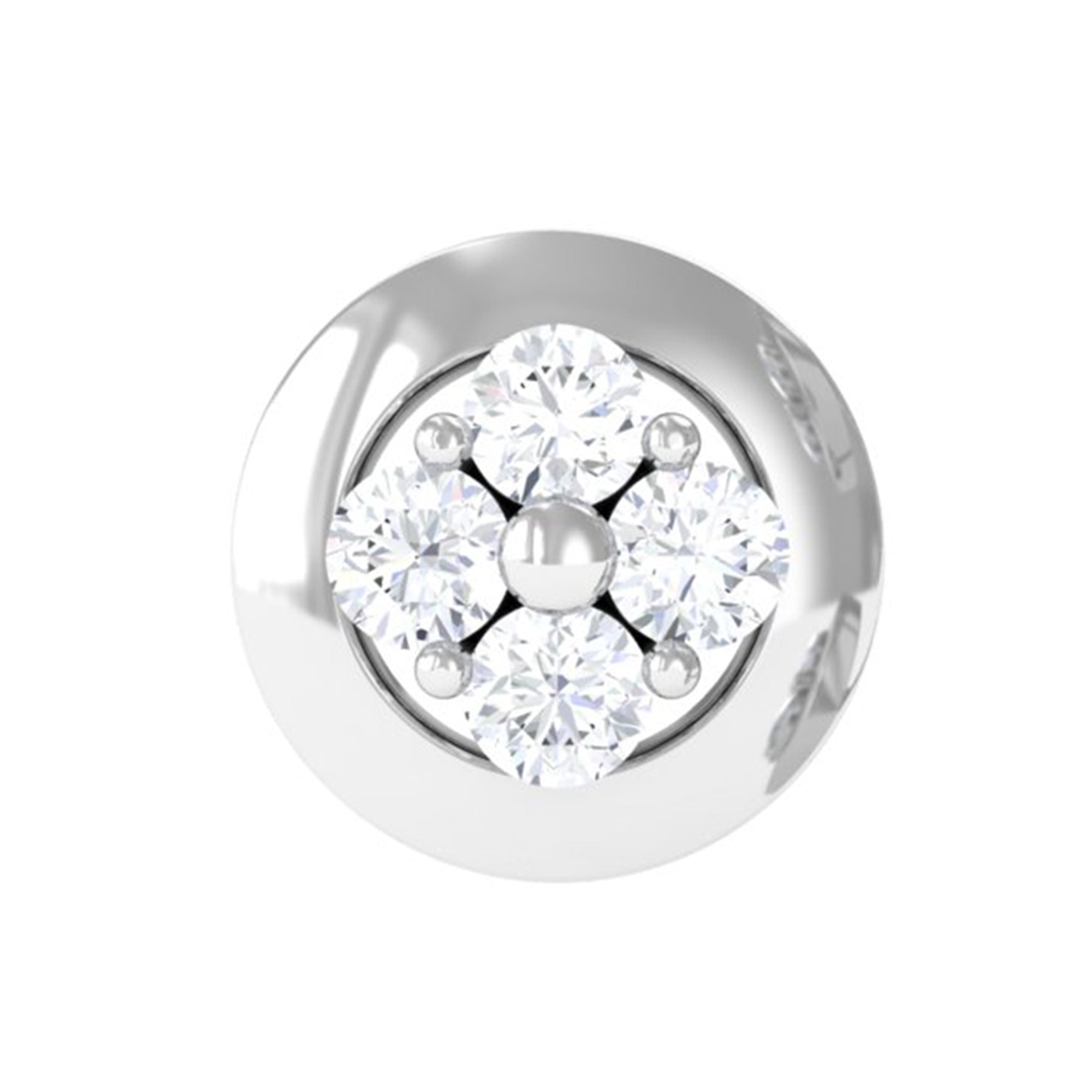 Rosec Jewels-Moissanite Circle Second Hole Earring in Gold