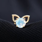 Rosec Jewels-Round Ethiopian Opal Cute Cat Cartilage Earring