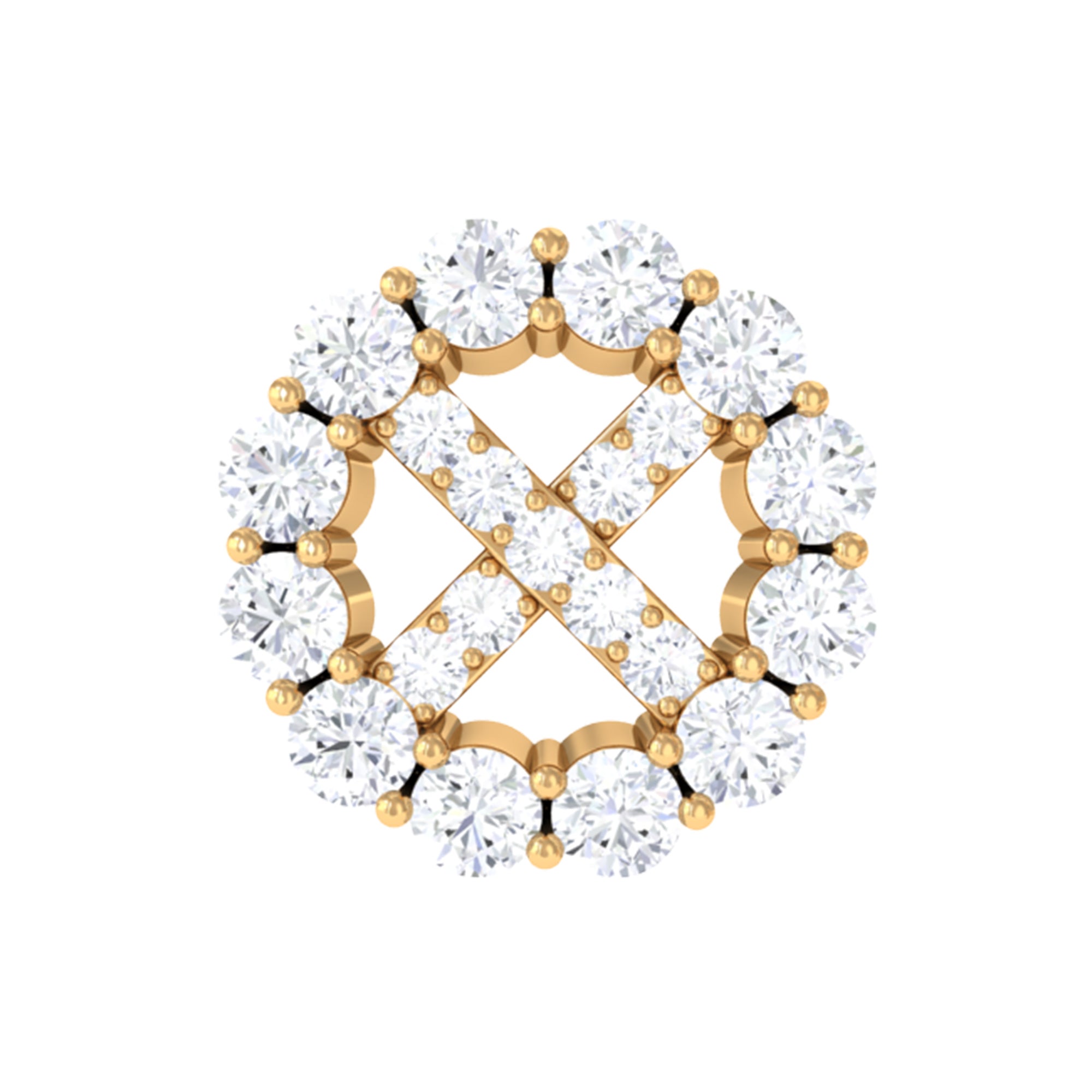 Rosec Jewels-Round Moissanite Minimal Cartilage Earring in Gold