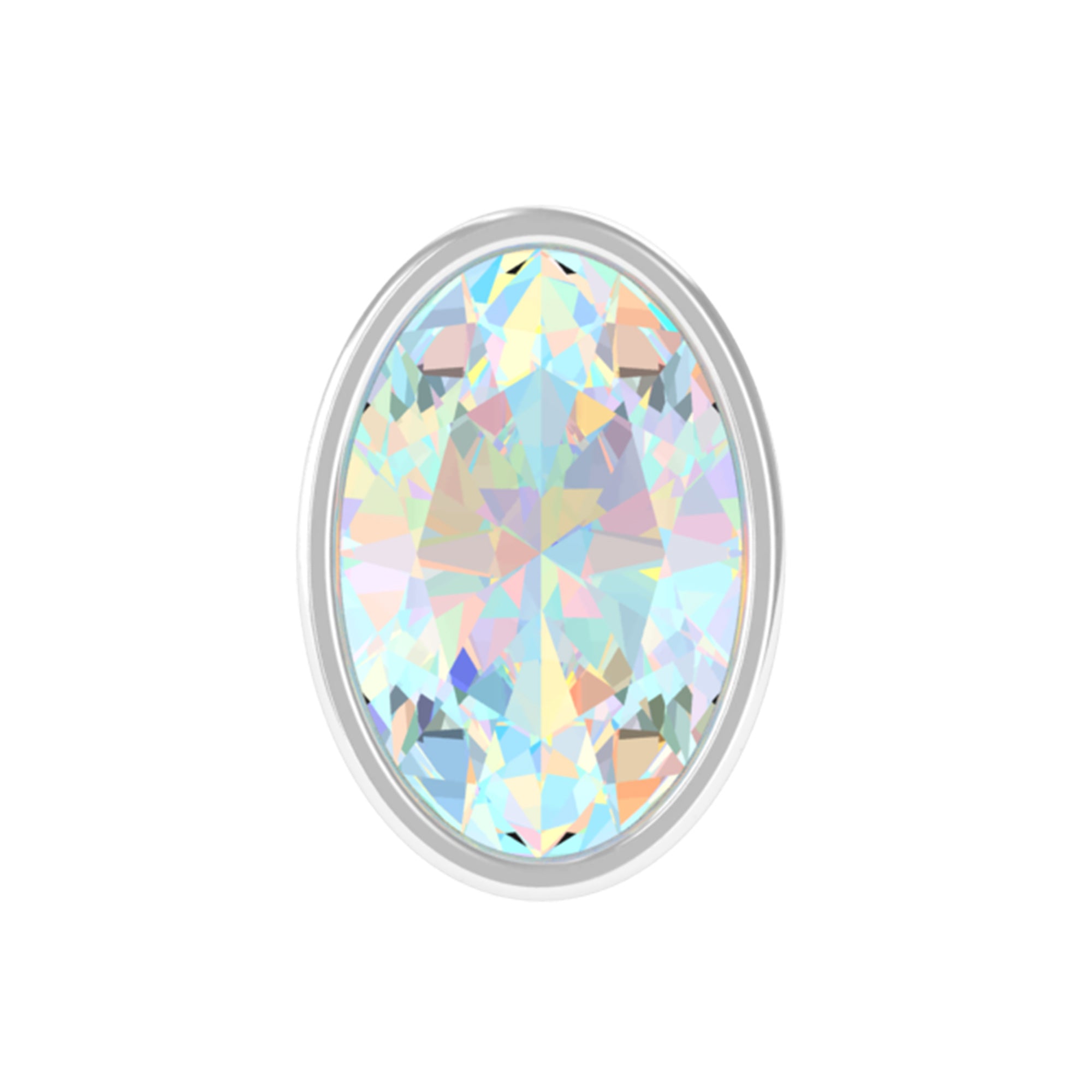 Rosec Jewels-Oval Ethiopian Solitaire Earring for Cartilage Piercing