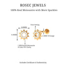 Rosec Jewels-Simple Moissanite Sunburst Cartilage Earring in Gold