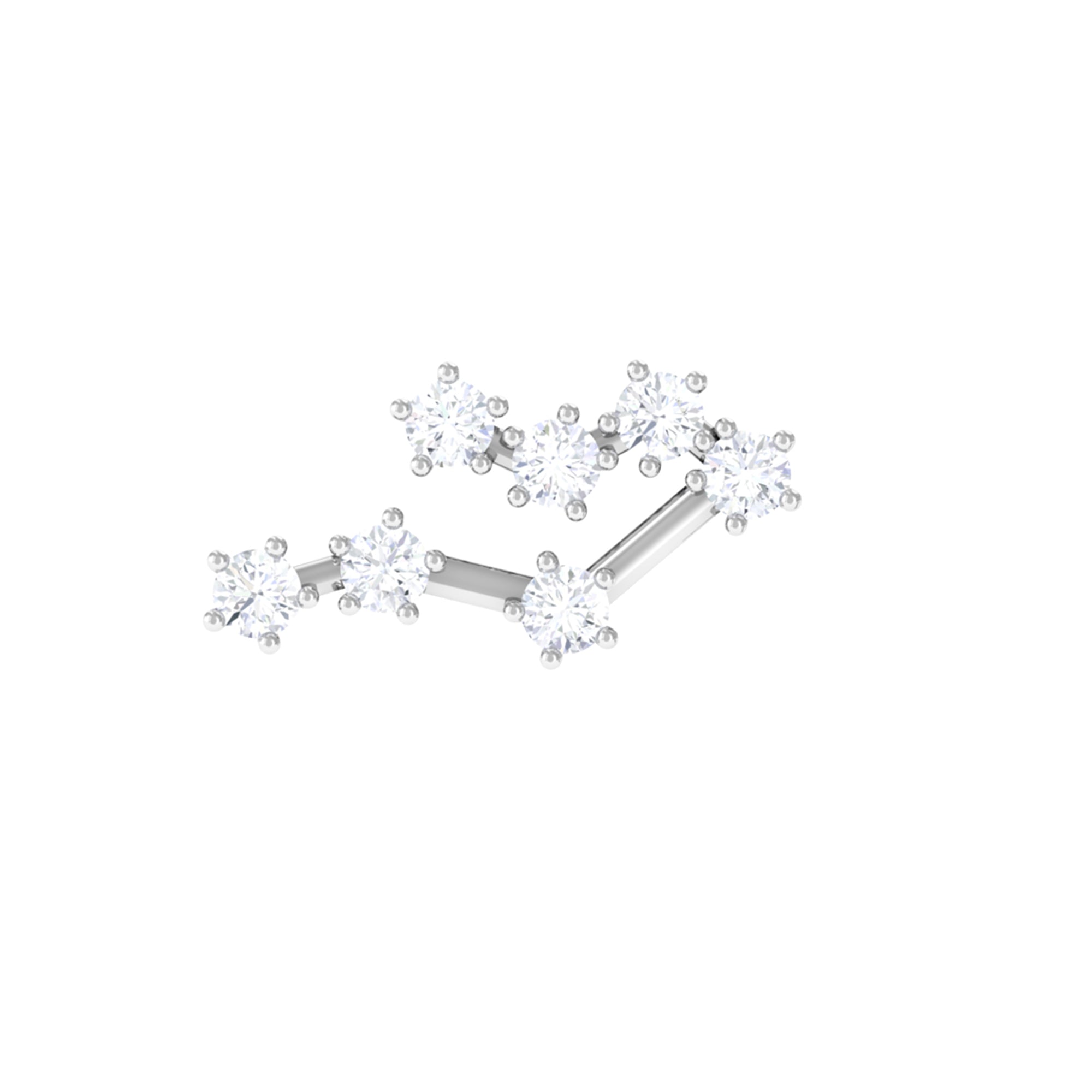 Rosec Jewels-Certified Moissanite Ear Climber Gemini Earring