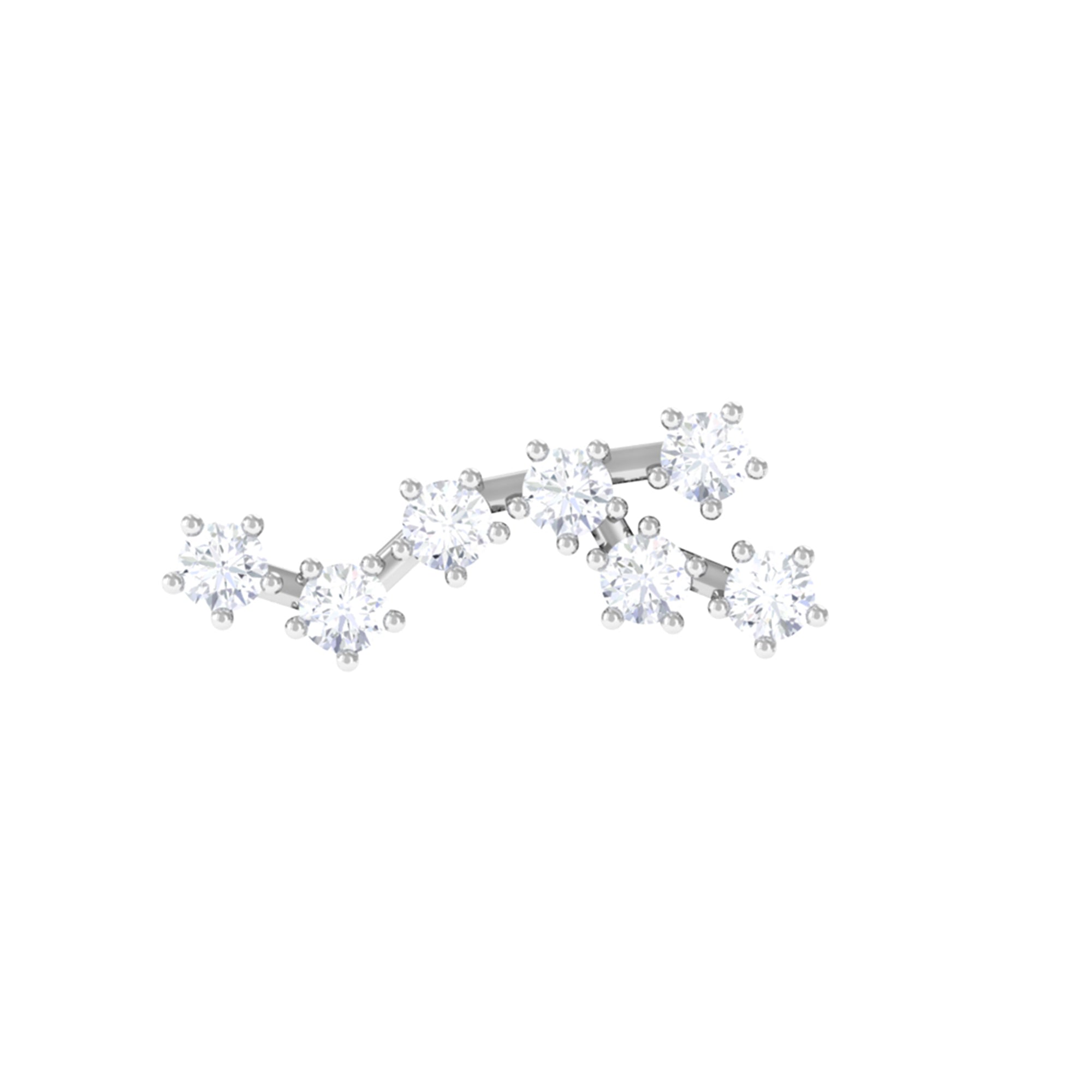 Rosec Jewels-Certified Moissanite Virgo Ear Crawler Earring