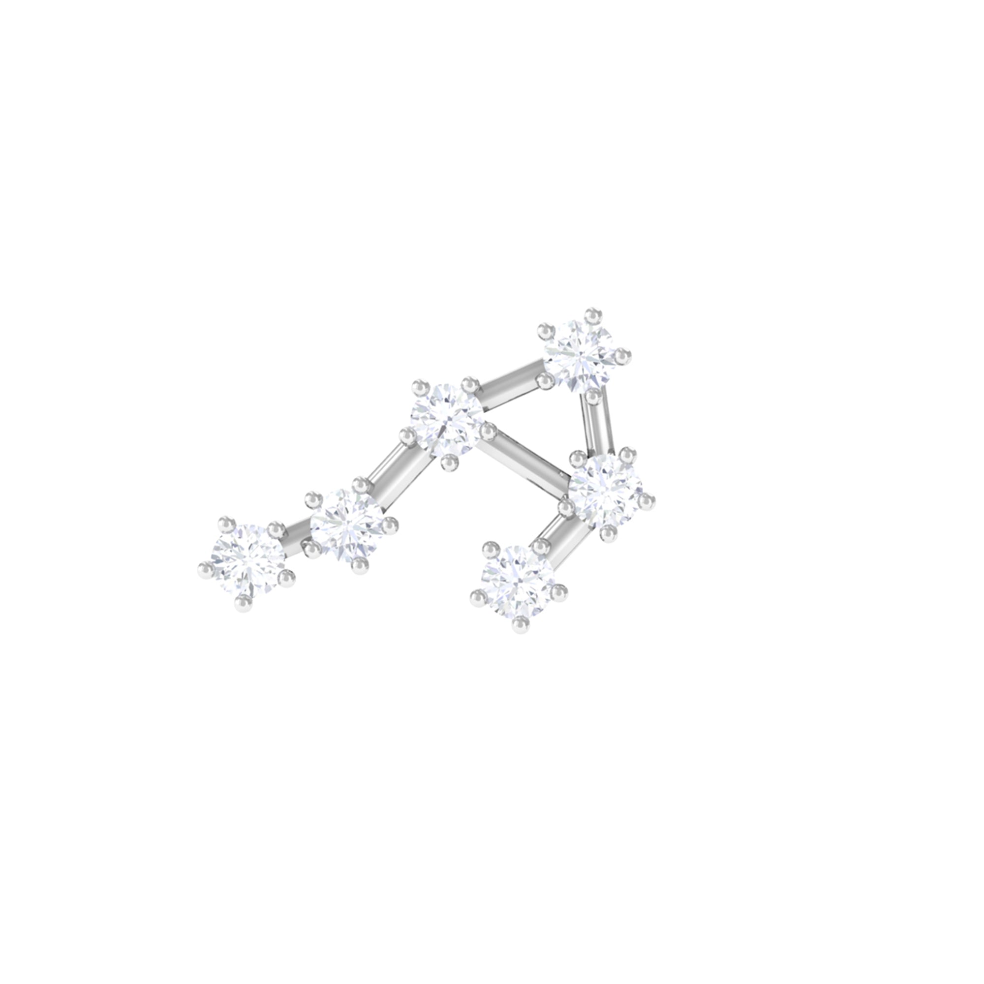 Rosec Jewels-Certified Moissanite Libra Zodiac Crawler Earring