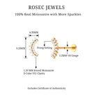 Rosec Jewels-Genuine Moissanite Curved Crawler Earring in Gold