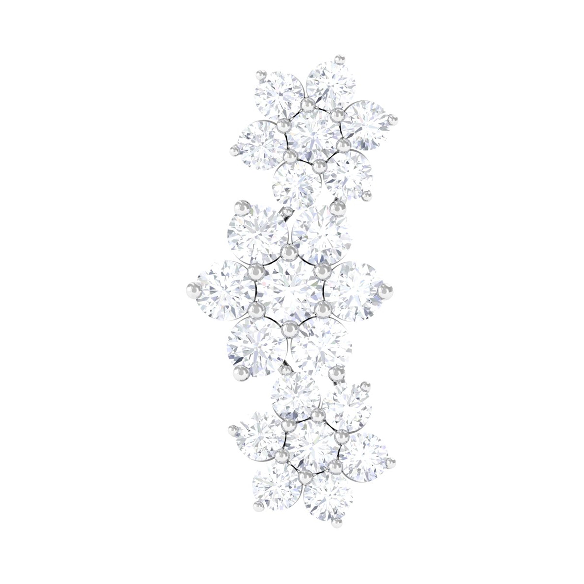 Rosec Jewels-Natural Diamond Flower Crawler Cartilage Earring