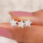 Rosec Jewels-Natural Diamond Star Crawler Earring for Cartilage Piercing