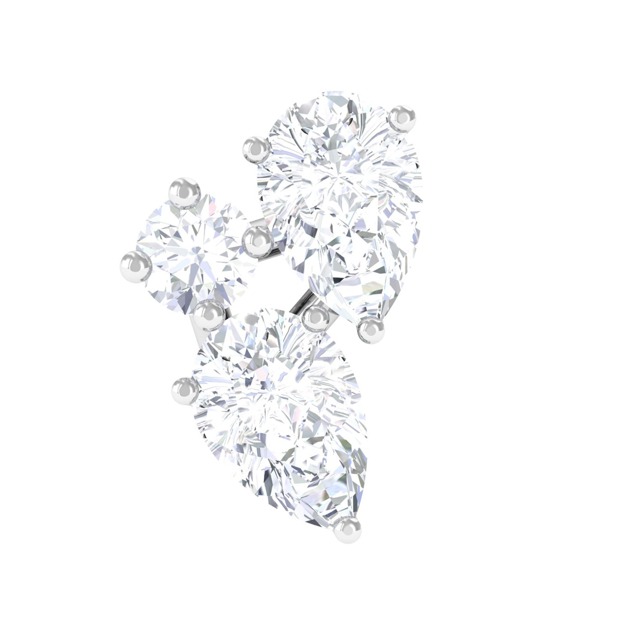 Rosec Jewels-Natural Three Diamond Cluster Tragus Earring