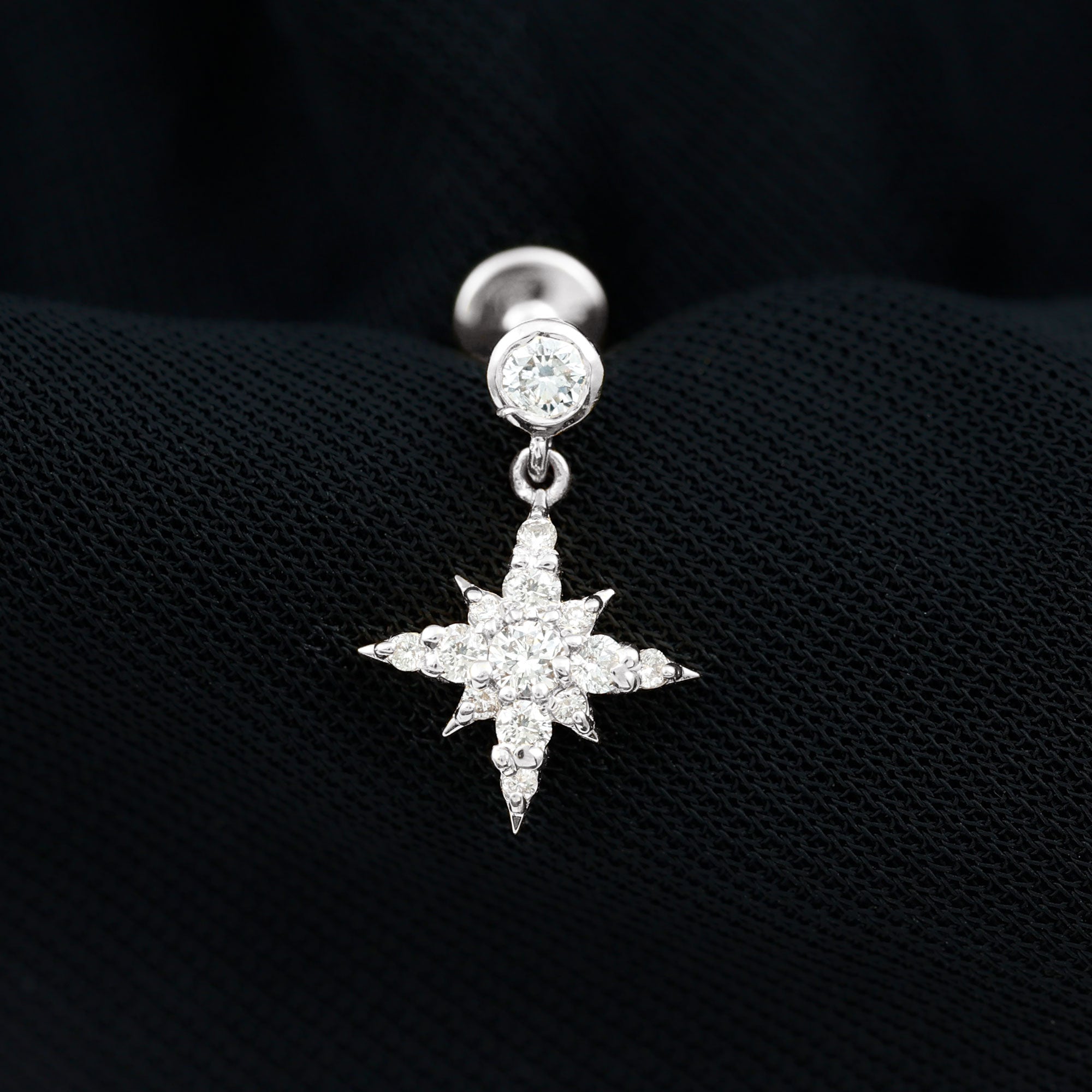 Rosec Jewels-Natural Diamond Starburst Drop Earring