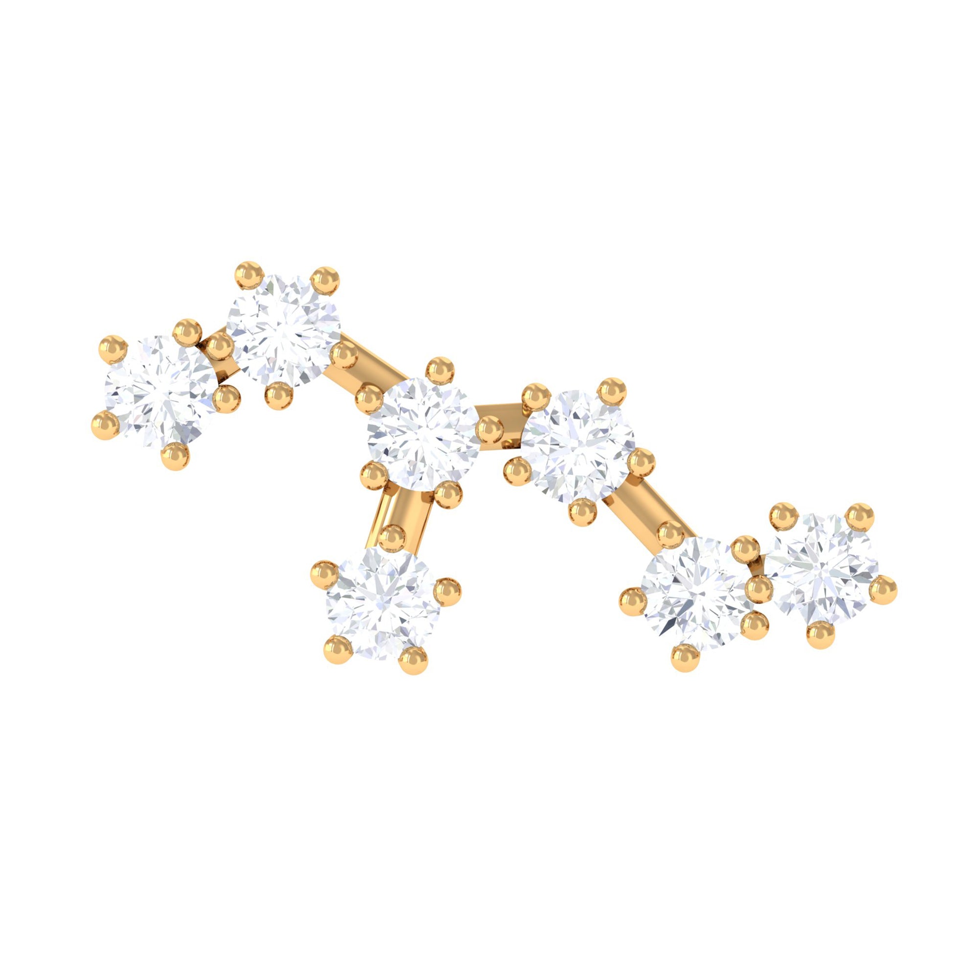 Rosec Jewels-Diamond Leo Constellation Crawler Earring for Helix Piercing