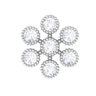 Rosec Jewels-Natural Diamond Flower Earring in Beaded Bezel Setting