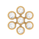 Rosec Jewels-Natural Diamond Flower Earring in Beaded Bezel Setting