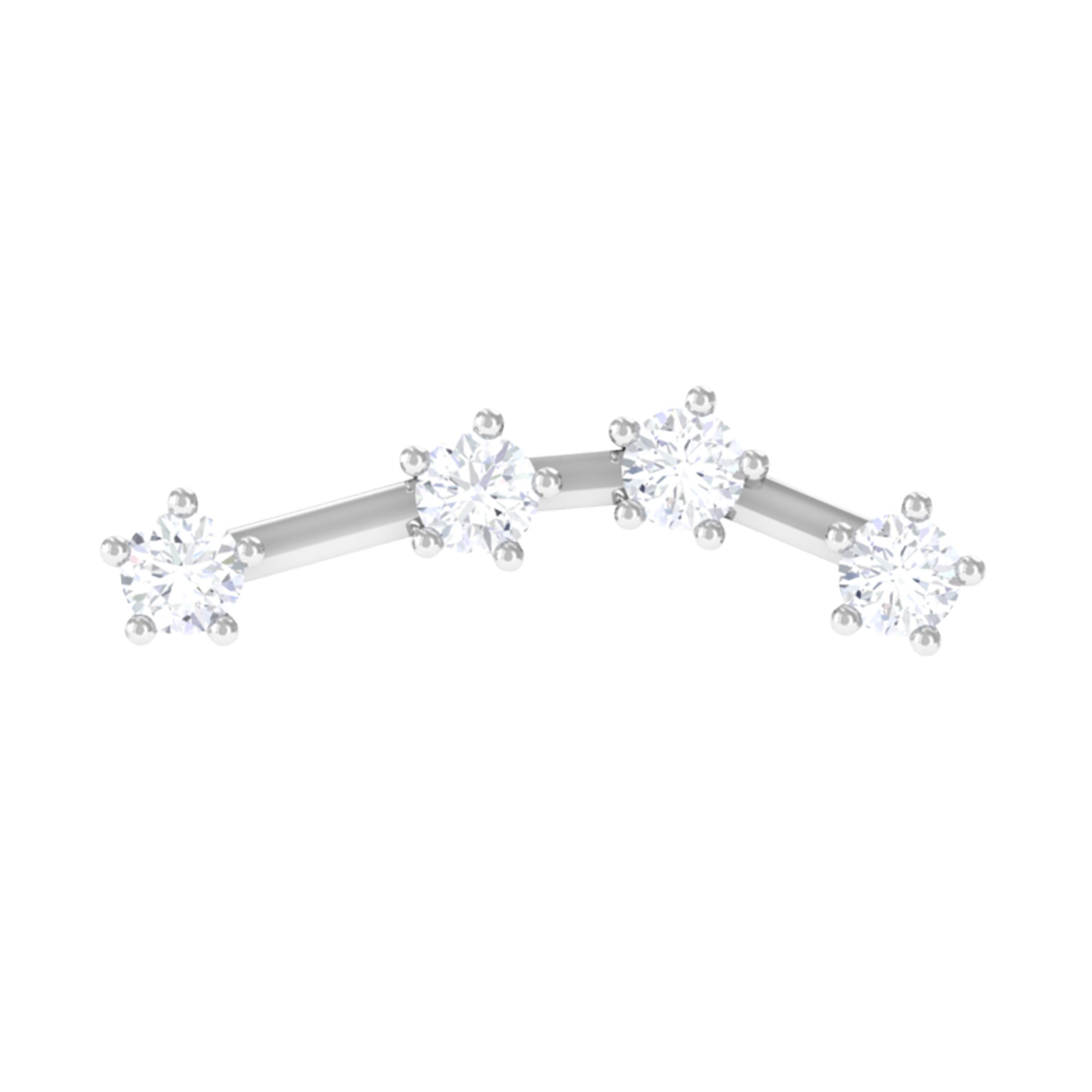 Rosec Jewels-Diamond Aquarius Zodiac Earring for Helix Piercing