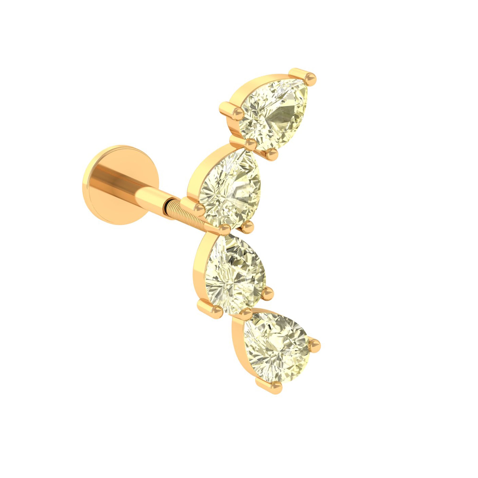 Rosec Jewels-Lab Created Yellow Sapphire Crawler Earrings