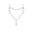 Rosec Jewels-Certified Moissanite Double Piercing Earring with Chain