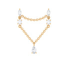 Rosec Jewels-Certified Moissanite Double Piercing Earring with Chain