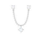 Rosec Jewels-Round Moissanite Chain Earring for Double Piercing