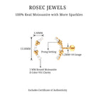 Rosec Jewels-Round Cut Moissanite Gold Ear Climber Earring