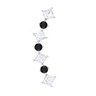 Rosec Jewels-Natural Black Diamond and Moissanite Ear Climber Earring