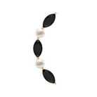 Rosec Jewels-Black Onyx and Freshwater Pearl Ear Crawler Earring for Helix Piercing