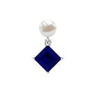 Rosec Jewels-Created Blue Sapphire and Freshwater Pearl Cartilage Earring