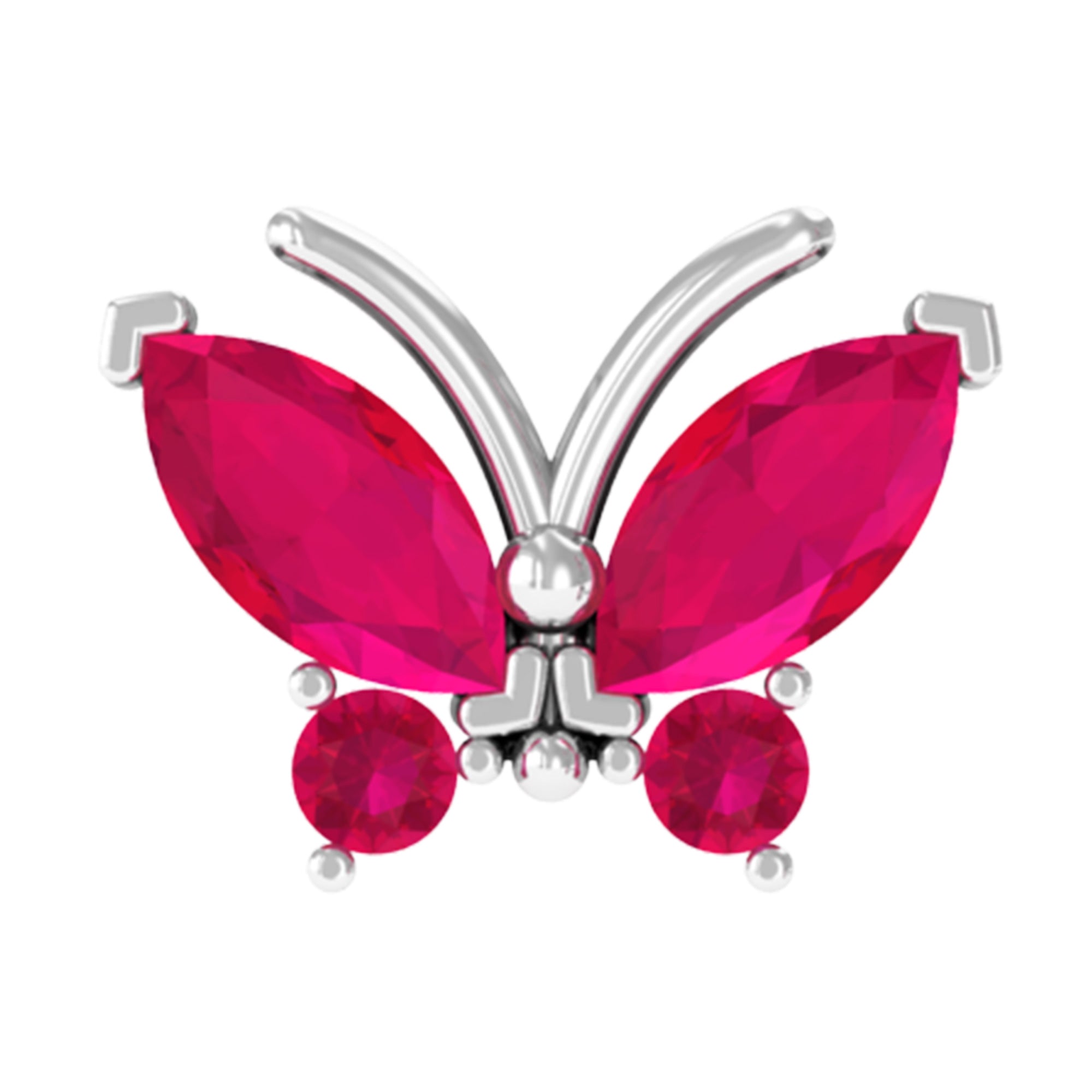 Rosec Jewels-Adorable Marquise Ruby Butterfly Conch Earring