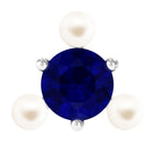 Rosec Jewels-Blue Sapphire and Freshwater Pearl Cartilage Earring