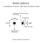 Rosec Jewels-Freshwater Pearl and Black Diamond Flower Earring