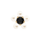 Rosec Jewels-Freshwater Pearl and Black Diamond Flower Earring